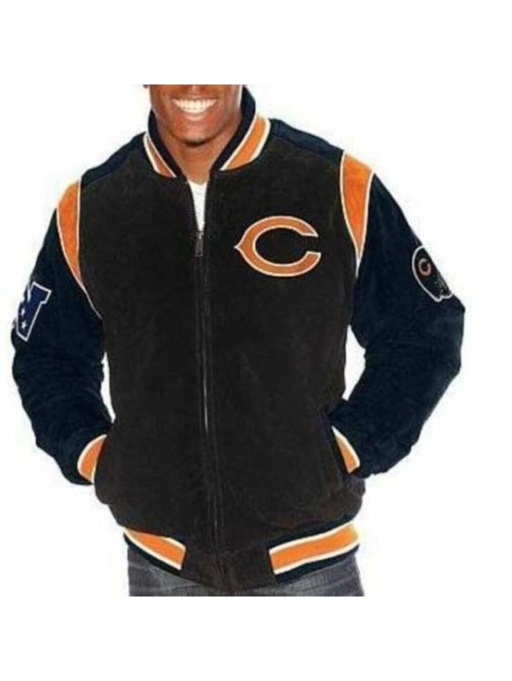NFL Chicago Bears Leather Jacket S Mens G-III NFL Fielders Varsity Football